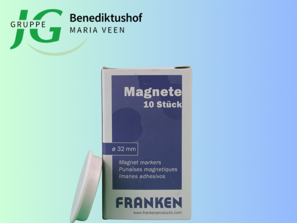 Magnet Ø32mm weiß mit Kunststoffkappe